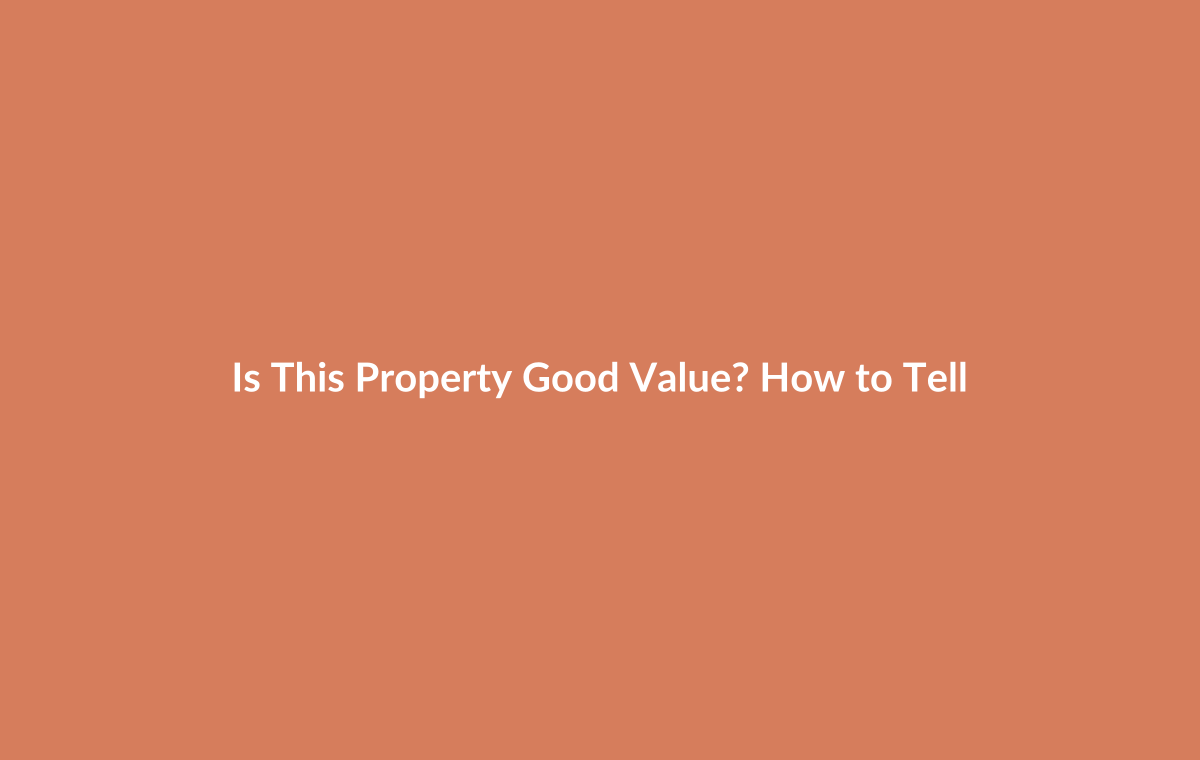 Property valuation chart comparing asking price to comparable sold properties in the area