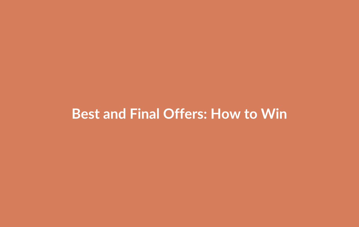 Sealed offer envelope for best and final bidding process