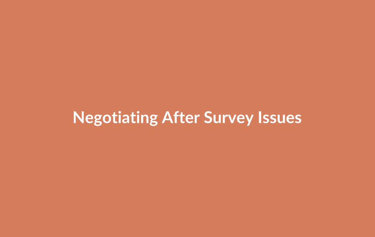 Negotiating house price after survey problems