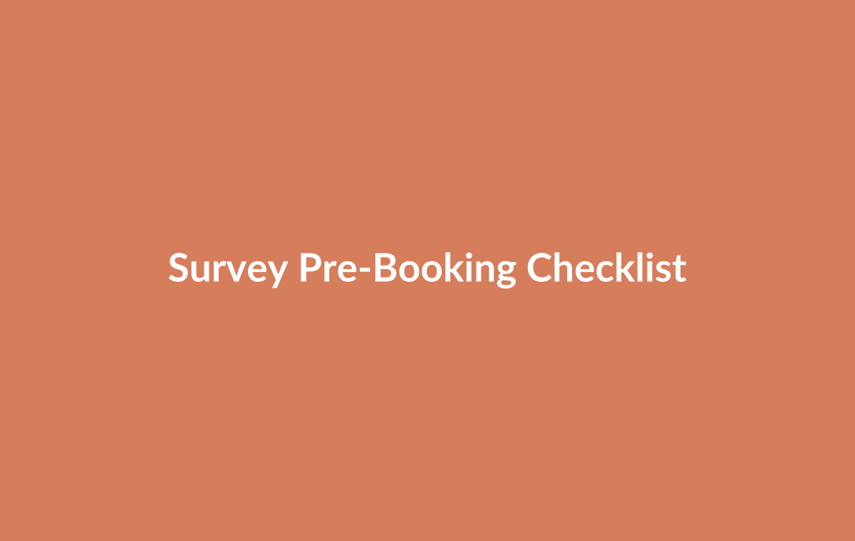 Buyer preparing checklist before survey booking