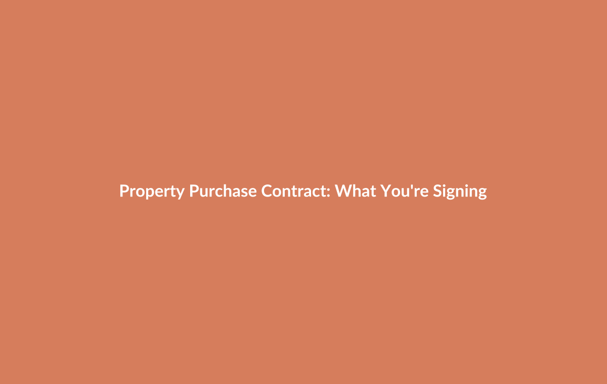 Property purchase contract document showing key terms and conditions